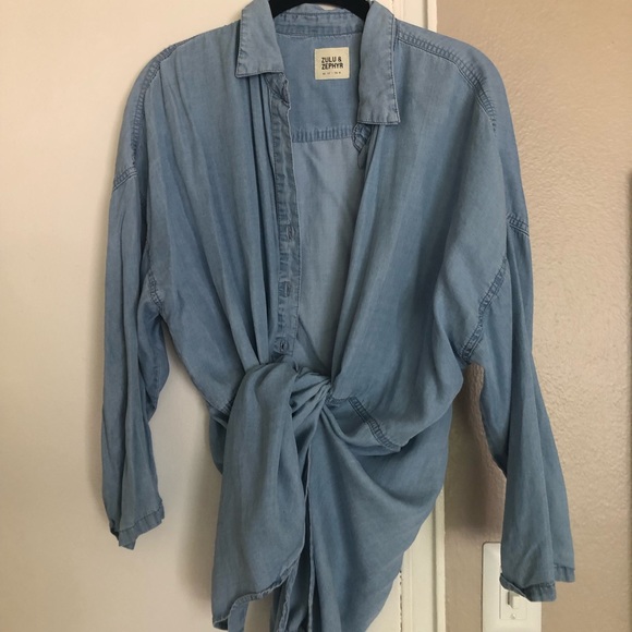 Zulu & Zephyr Blue Button Up Shirt - Picture 2 of 5